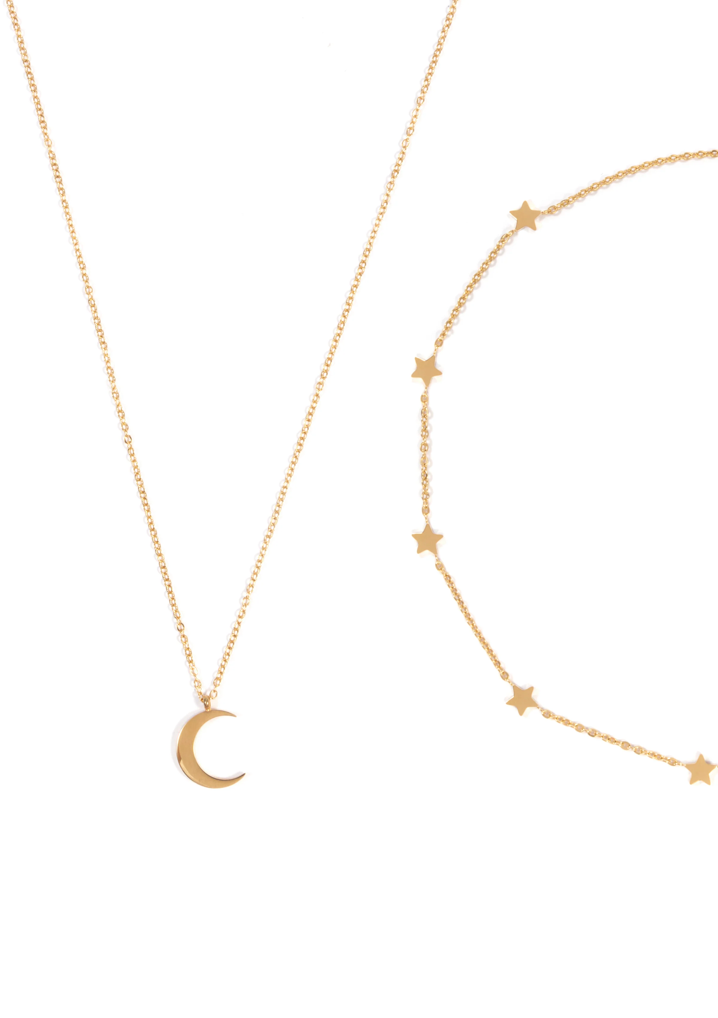 Moon Star Necklace Set Gold - Image 3