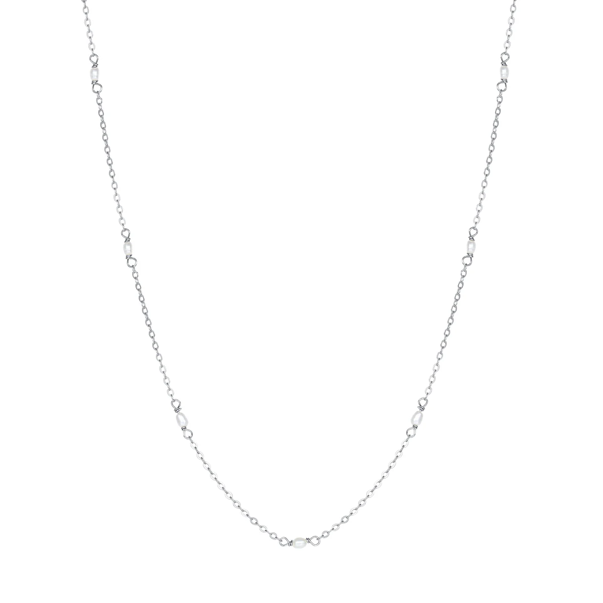 Pearl Chain Necklace Sterling Silver - Image 3