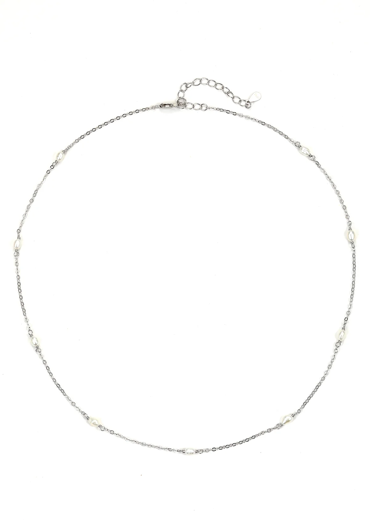 Pearl Chain Necklace Sterling Silver - Image 9
