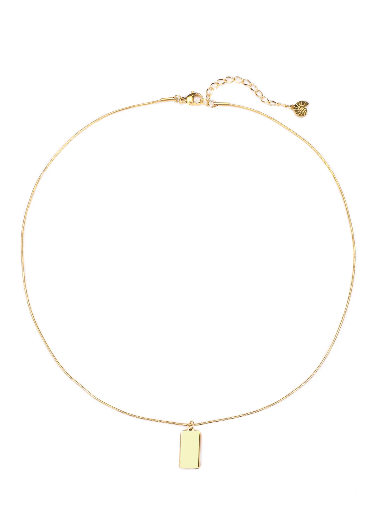 Rectangle Pendant Necklace Gold - Image 7