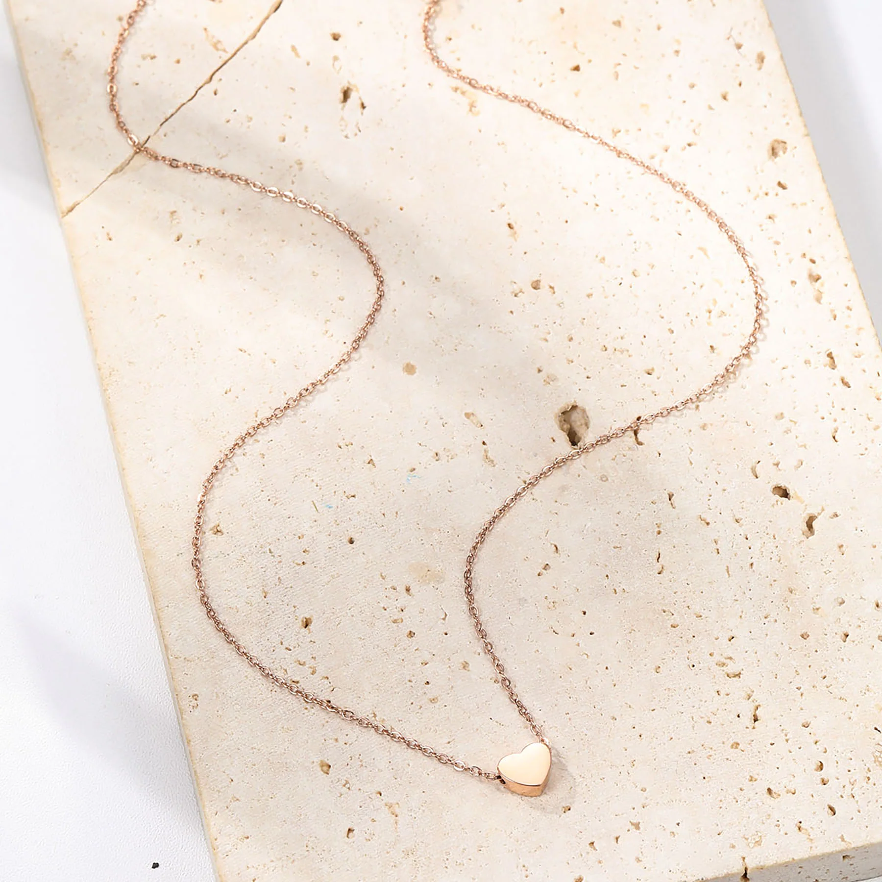 Rose Gold Sweetheart Delicate Pendant Necklace - Image 4