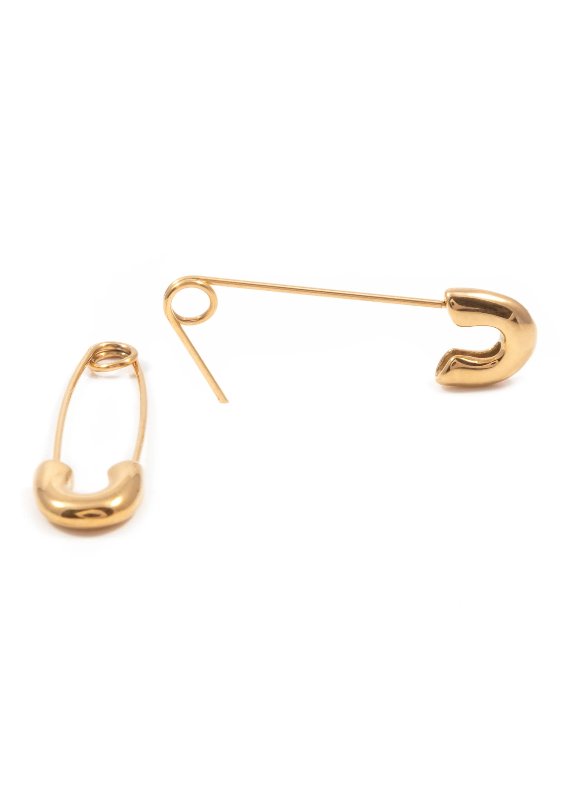 Safety Pin Earrings Gold - Image 3