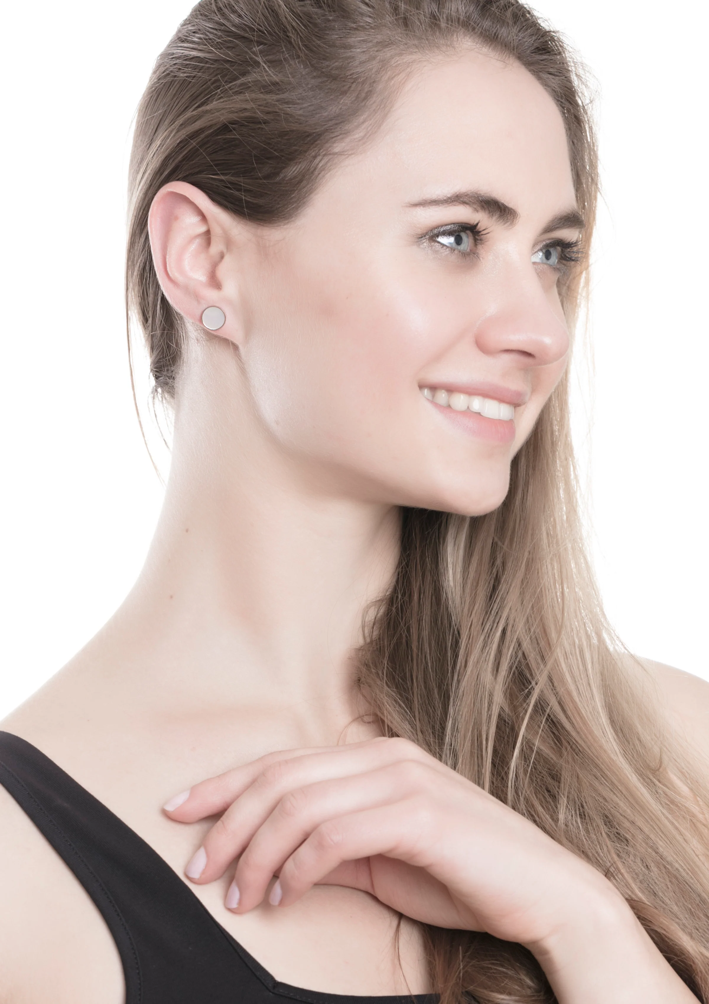 Shell Shine Stud Earrings Rose Gold - Image 3