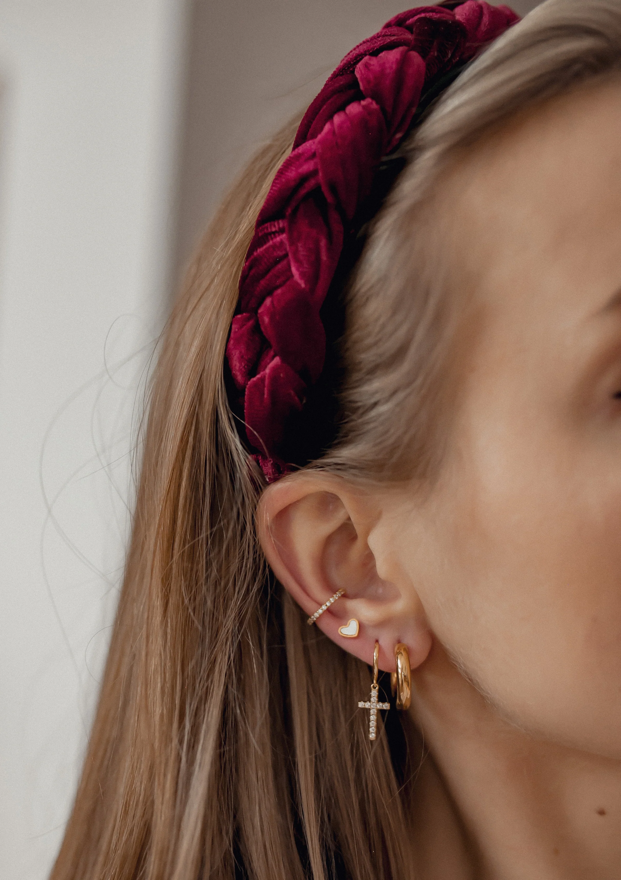 Small Round Hoop Earrings Gold - Image 8