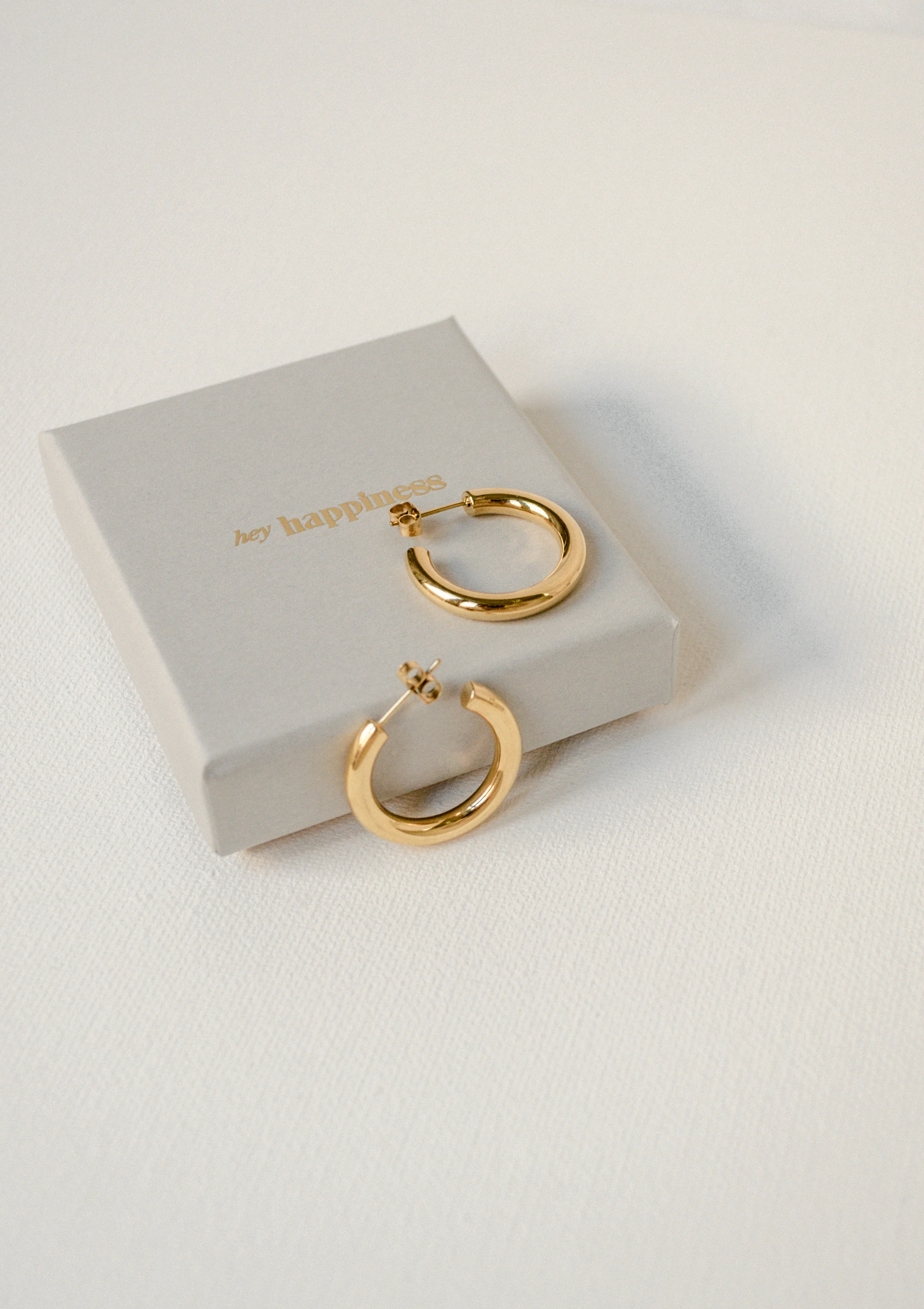 Small Round Hoop Earrings Gold - Image 9