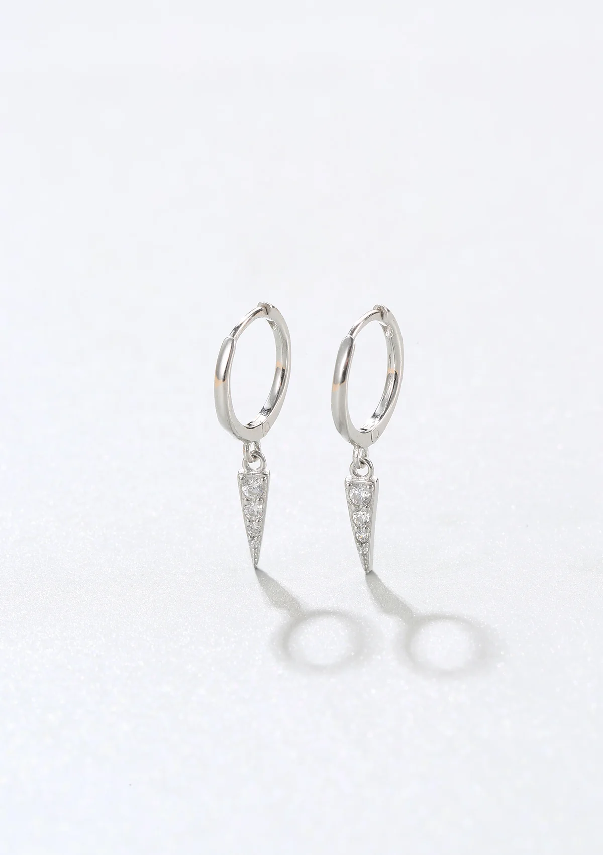 Spike Huggie Earrings Sterling Silver - Image 3