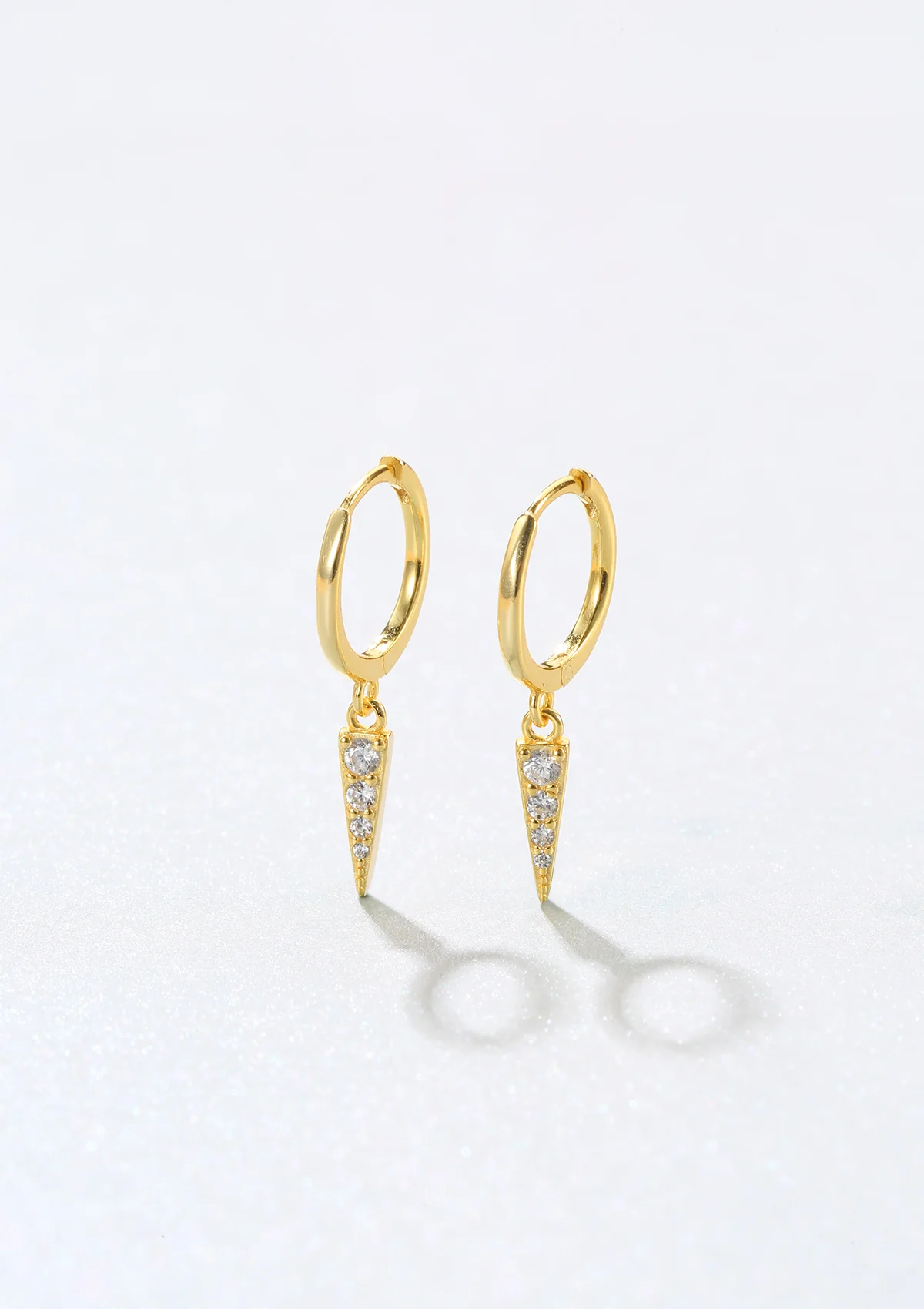 Spike Huggie Earrings Sterling Silver Gold - Image 3