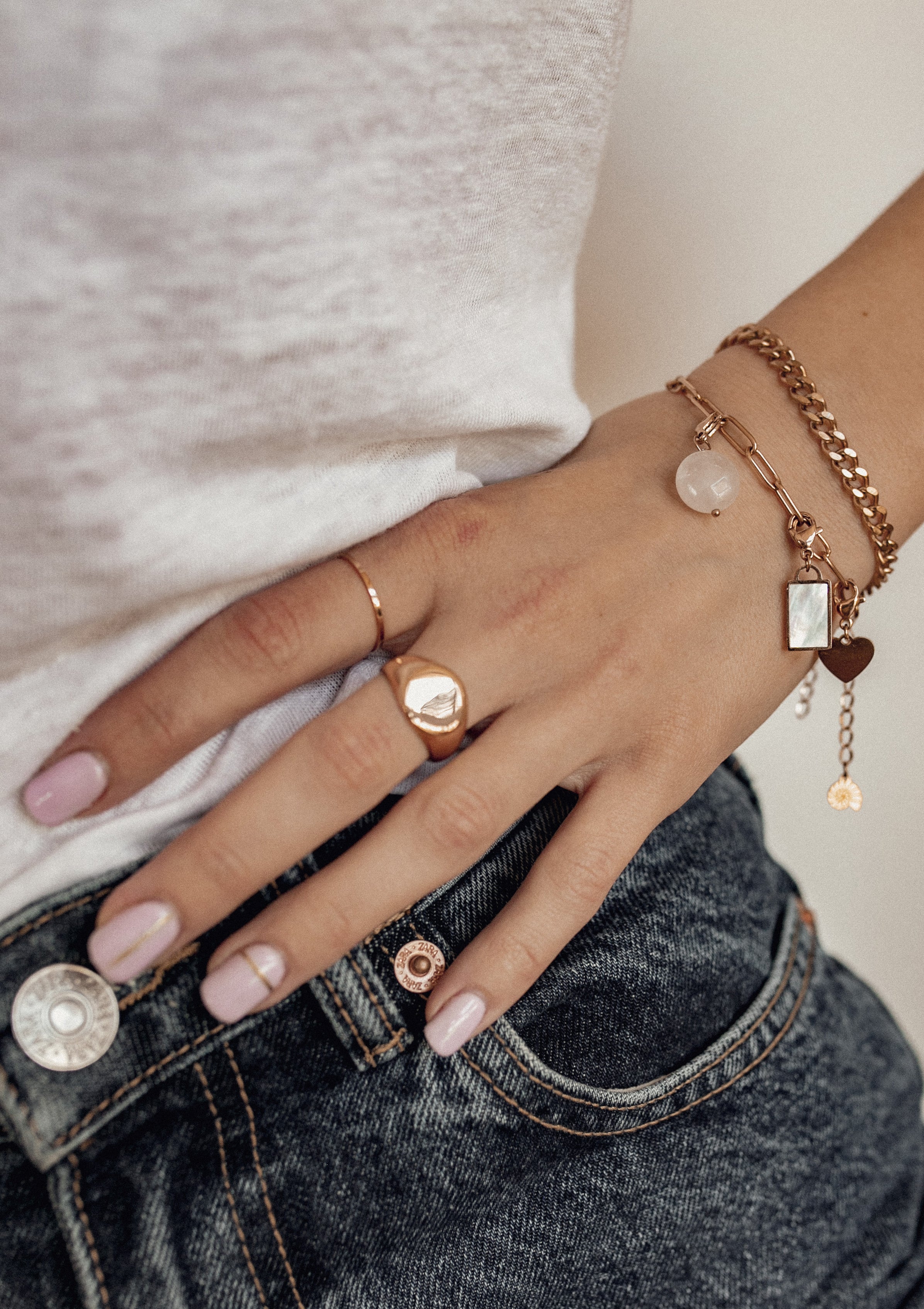 Stainless Steel Ring Set Rose Gold - Image 6