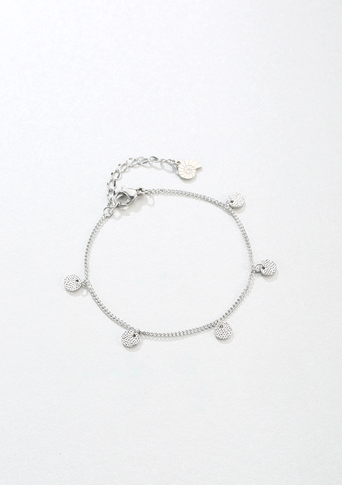 Textured Circle Bracelet Silver - Image 3