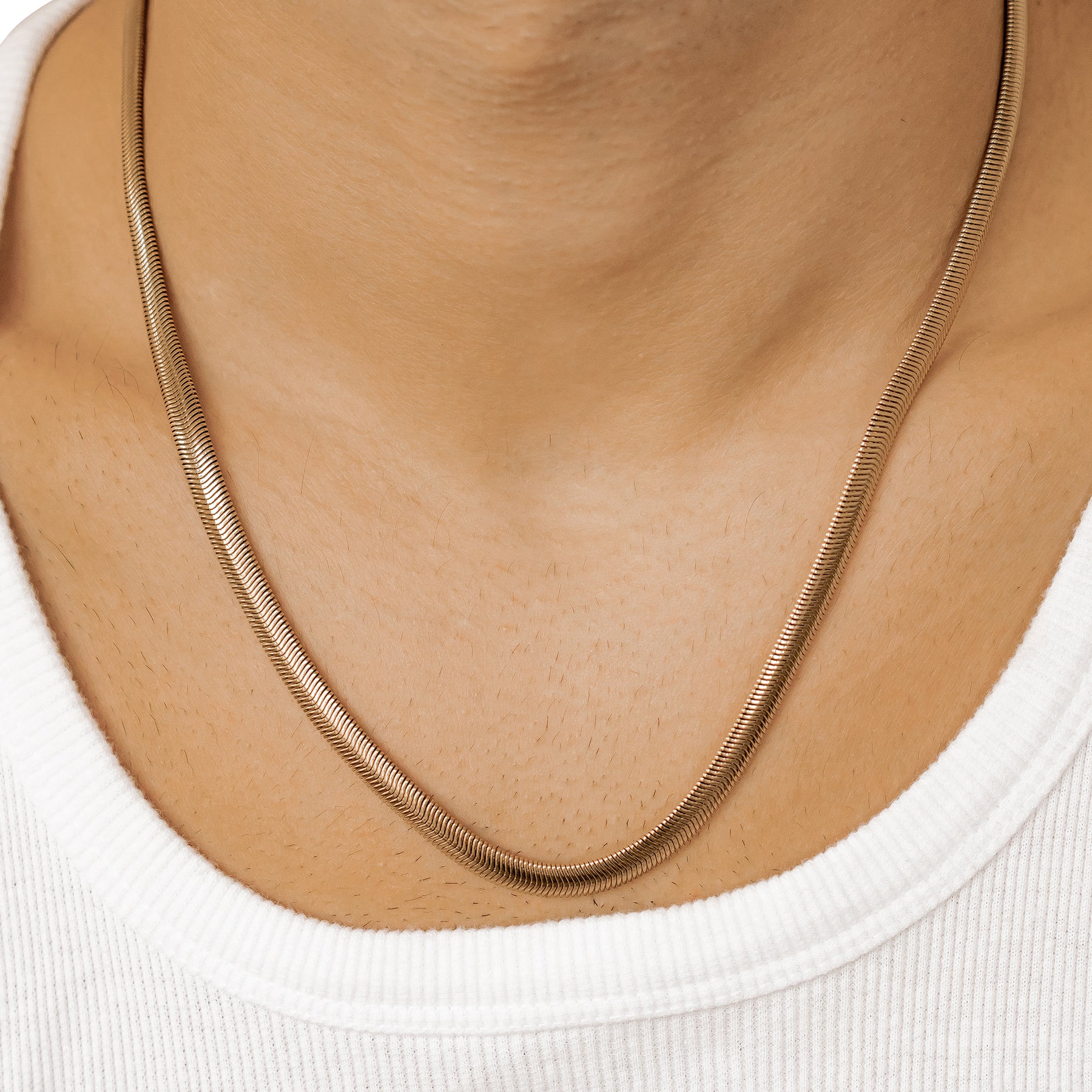 Thick Snake Chain Necklace Gold - Image 11