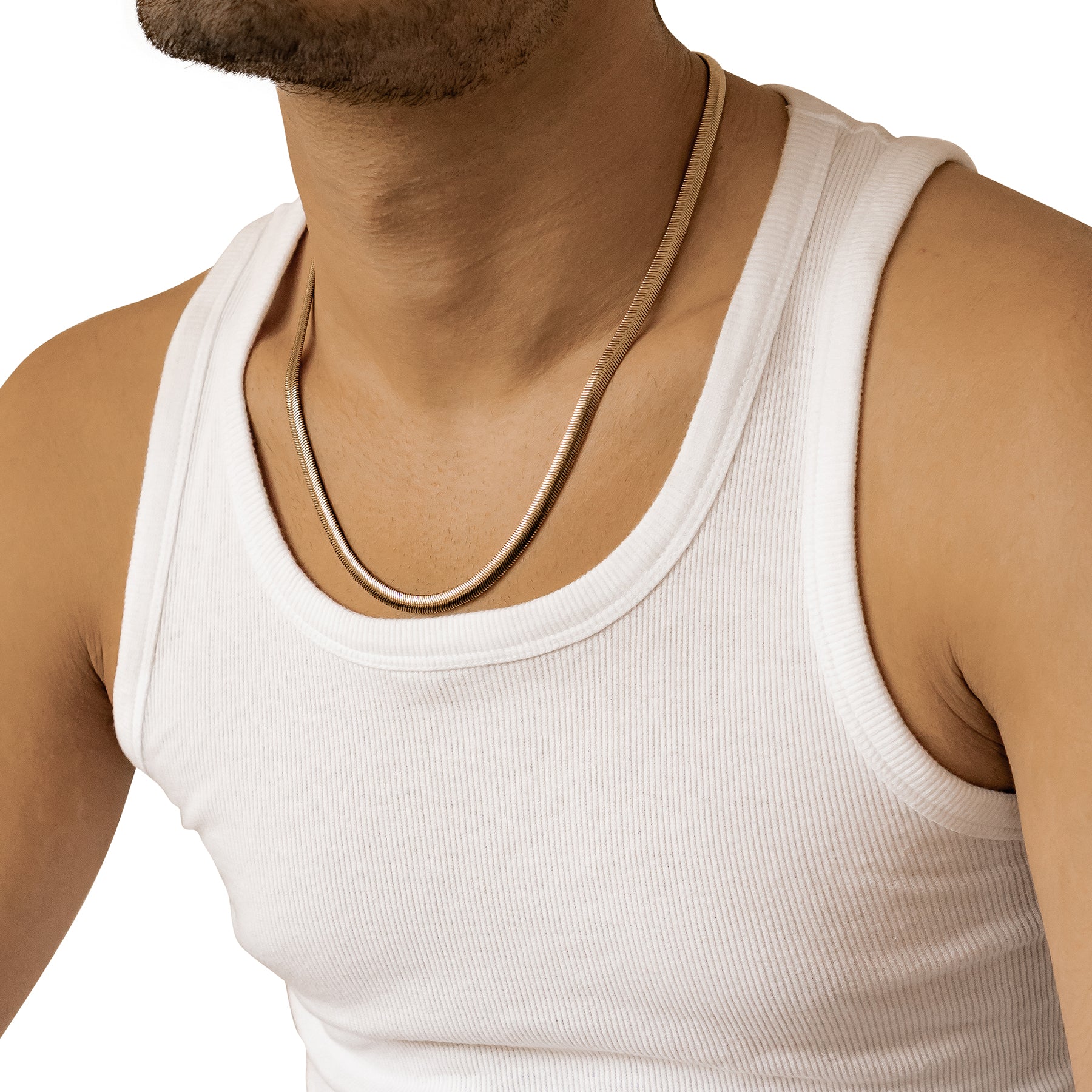 Thick Snake Chain Necklace Gold - Image 12