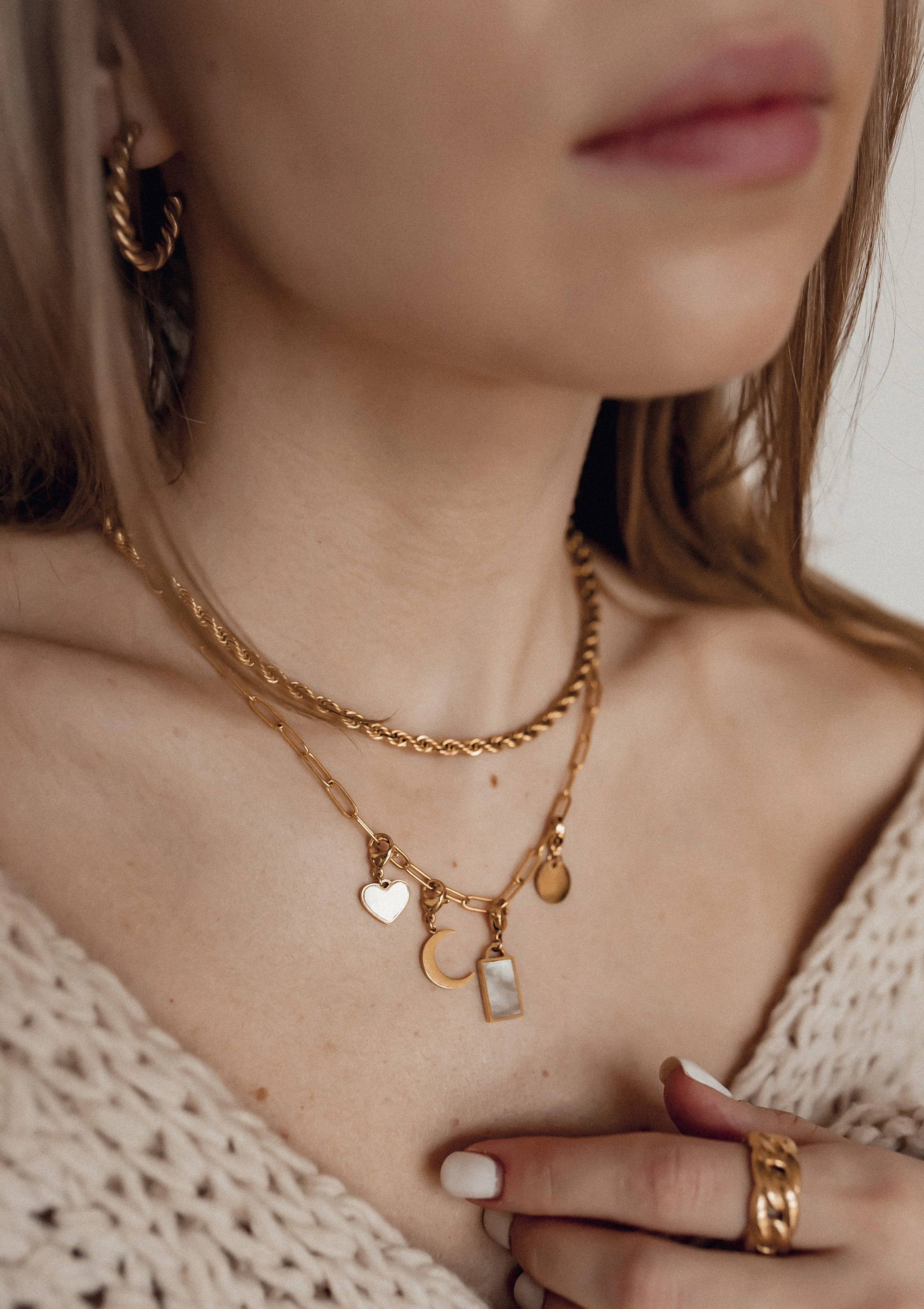 Twisted Rope Hoop Earrings Gold - Image 7